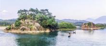 楠溪江桃花源竹筏漂流1