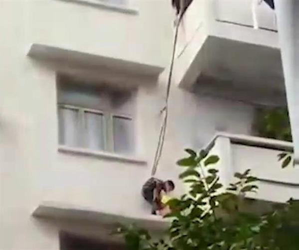 老人绳吊外孙救猫 老人绳吊外孙救猫视频