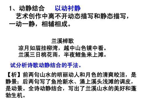关于动静结合的诗句合集(通用) 关于动静结合的作文100字