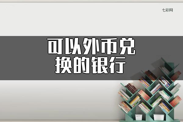 可以外币兑换的银行