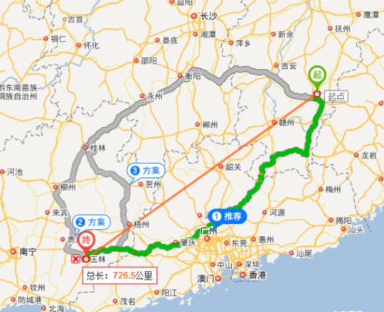 广西到江西有多远？