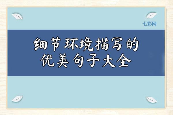 细节环境描写的优美句子