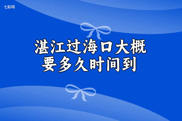 湛江过海口大概要多久时间到