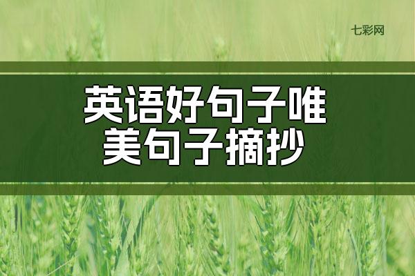 英语好句子唯美句子摘抄