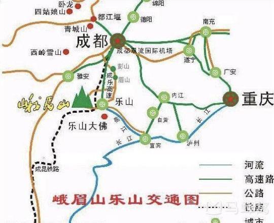 成都到乐山路线规划及距离查询