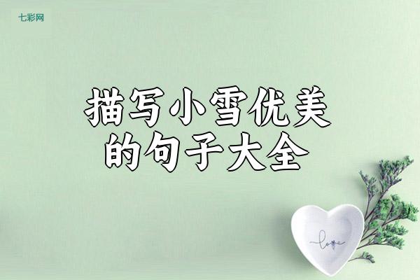 关于描写小雪优美的句子大全 关于描写小雪的诗
