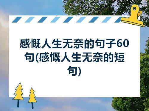 关于表示人生很无奈的句子大全 表示人生的词