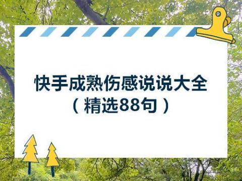 关于快手句子心情说说大全 关于快手句子
